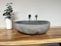Preview: Naturstein Waschbecken Aufsatzwaschbecken Flussstein 61x52 cm
