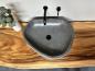 Preview: Naturstein Waschbecken Aufsatzwaschbecken Flussstein 61x52 cm