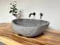 Preview: Naturstein Waschbecken Aufsatzwaschbecken Flussstein 61x52 cm