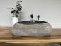 Preview: Naturstein Waschbecken Aufsatzwaschbecken Flussstein 55x48 cm