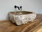 Preview: Marmor Onyx Naturstein Waschbecken Aufsatzwaschbecken 44x42 cm