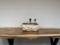 Preview: Marmor Onyx Naturstein Waschbecken Aufsatzwaschbecken 44x42 cm