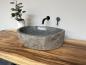 Preview: Naturstein Waschbecken Aufsatzwaschbecken Flussstein 50x45