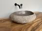 Preview: Naturstein Waschbecken Aufsatzwaschbecken Flussstein 48x37 cm