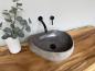 Preview: Naturstein Waschbecken Aufsatzwaschbecken Flussstein 47x39 cm