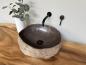 Preview: Naturstein Waschbecken Aufsatzwaschbecken Flussstein 44x38 cm