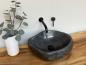 Preview: Naturstein Waschbecken Aufsatzwaschbecken Flussstein 45x37 cm