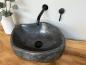 Preview: Naturstein Waschbecken Aufsatzwaschbecken Flussstein 45x37 cm