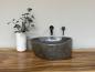 Preview: Naturstein Waschbecken Aufsatzwaschbecken Flussstein 41x38 cm