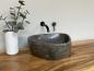 Preview: Naturstein Waschbecken Aufsatzwaschbecken Flussstein 41x38 cm