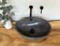 Preview: Naturstein Waschbecken Aufsatzwaschbecken Flussstein 48x32 cm