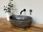 Preview: Naturstein Waschbecken Aufsatzwaschbecken Flussstein 48x32 cm