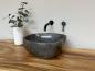 Preview: Naturstein Waschbecken Aufsatzwaschbecken Flussstein 41x37 cm