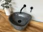 Preview: Naturstein Waschbecken Aufsatzwaschbecken Flussstein 41x37 cm