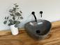Preview: Naturstein Waschbecken Aufsatzwaschbecken Flussstein 44x38 cm