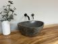 Preview: Naturstein Waschbecken Aufsatzwaschbecken Flussstein 44x38 cm