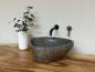Preview: Naturstein Waschbecken Aufsatzwaschbecken Flussstein 44x38 cm