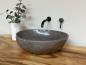 Preview: Naturstein Waschbecken Aufsatzwaschbecken Flussstein 50x37 cm