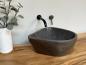 Preview: Naturstein Waschbecken Aufsatzwaschbecken Flussstein 40x37 cm