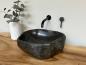 Preview: Naturstein Waschbecken Aufsatzwaschbecken Flussstein 43x37 cm
