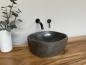 Preview: Naturstein Waschbecken Aufsatzwaschbecken Flussstein 41x36 cm