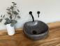 Preview: Naturstein Waschbecken Aufsatzwaschbecken Flussstein 41x41 cm