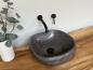 Preview: Naturstein Waschbecken Aufsatzwaschbecken Flussstein 41x41 cm