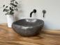 Preview: Naturstein Waschbecken Aufsatzwaschbecken Flussstein 41x41 cm