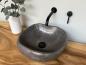 Preview: Naturstein Waschbecken Aufsatzwaschbecken Flussstein 41x41 cm