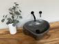 Preview: Naturstein Waschbecken Aufsatzwaschbecken Flussstein 39x35 cm