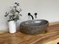 Preview: Naturstein Waschbecken Aufsatzwaschbecken Flussstein 54x33 cm