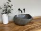 Preview: Naturstein Waschbecken Aufsatzwaschbecken Flussstein 42x41 cm