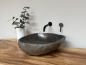 Preview: Naturstein Waschbecken Aufsatzwaschbecken Flussstein 46x44 cm
