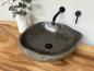 Preview: Naturstein Waschbecken Aufsatzwaschbecken Flussstein 46x44 cm