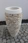 Preview: Pflanzkübel mit Onyxsteinen creme 33x80 cm