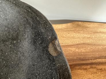 Naturstein Waschbecken Aufsatzwaschbecken Flussstein 43x38