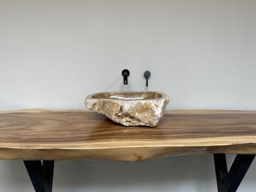 Marmor Onyx Naturstein Waschbecken Aufsatzwaschbecken 46x43 cm