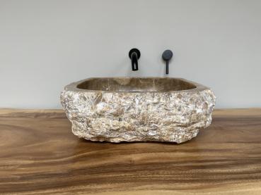 Marmor Onyx Naturstein Waschbecken Aufsatzwaschbecken 44x42 cm
