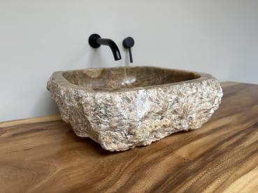 Marmor Onyx Naturstein Waschbecken Aufsatzwaschbecken 44x42 cm