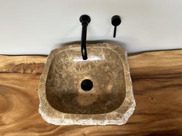 Marmor Onyx Naturstein Waschbecken Aufsatzwaschbecken 44x42 cm