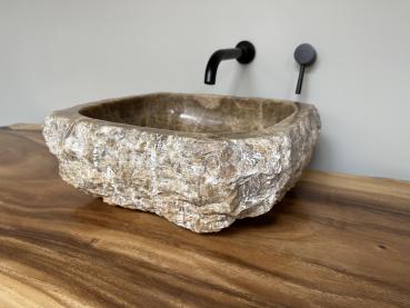 Marmor Onyx Naturstein Waschbecken Aufsatzwaschbecken 44x42 cm