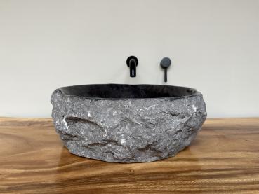 Preview: Marmor Naturstein Waschbecken Aufsatzwaschbecken 48x47 cm