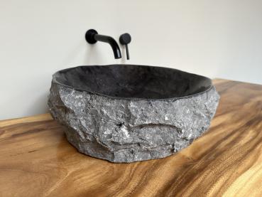 Preview: Marmor Naturstein Waschbecken Aufsatzwaschbecken 48x47 cm