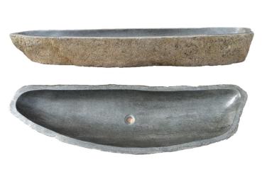 XXL Naturstein Waschbecken Aufsatzwaschbecken Flussstein 134x40cm