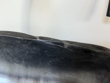 Naturstein Waschbecken Aufsatzwaschbecken Flussstein 43x37 cm