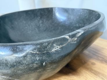 Naturstein Waschbecken Aufsatzwaschbecken Flussstein 43x37 cm