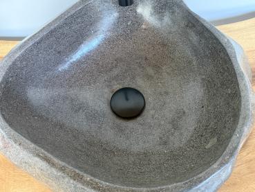 Naturstein Waschbecken Aufsatzwaschbecken Flussstein 41x39 cm