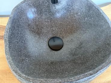 Naturstein Waschbecken Aufsatzwaschbecken Flussstein 41x41 cm