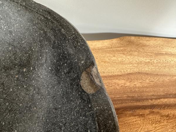 Naturstein Waschbecken Aufsatzwaschbecken Flussstein 43x38