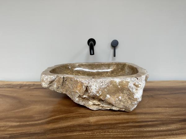 Marmor Onyx Naturstein Waschbecken Aufsatzwaschbecken 46x43 cm
